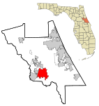 Volusia County Florida Incorporated and Unincorporated areas Deltona Highlighted